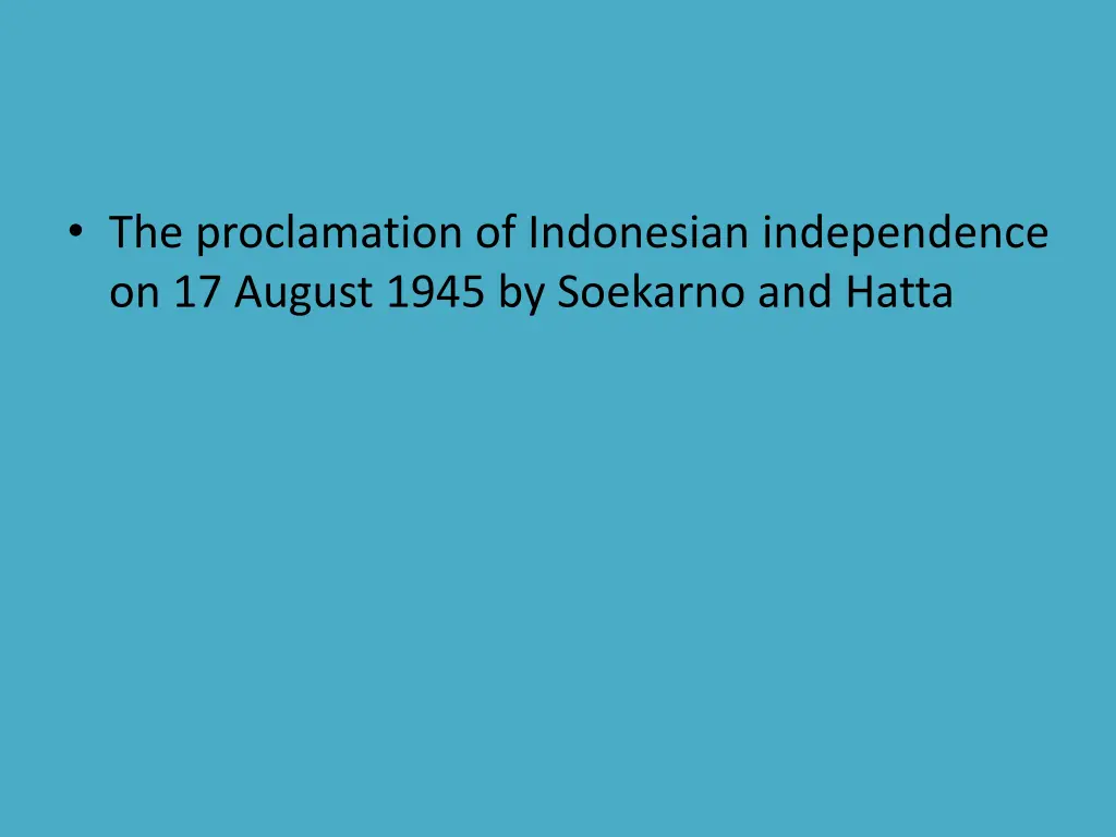 the proclamation of indonesian independence