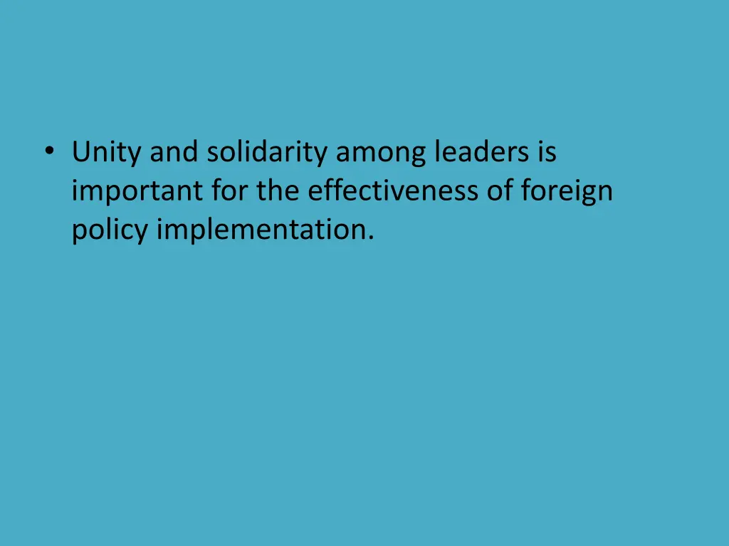 unity and solidarity among leaders is important