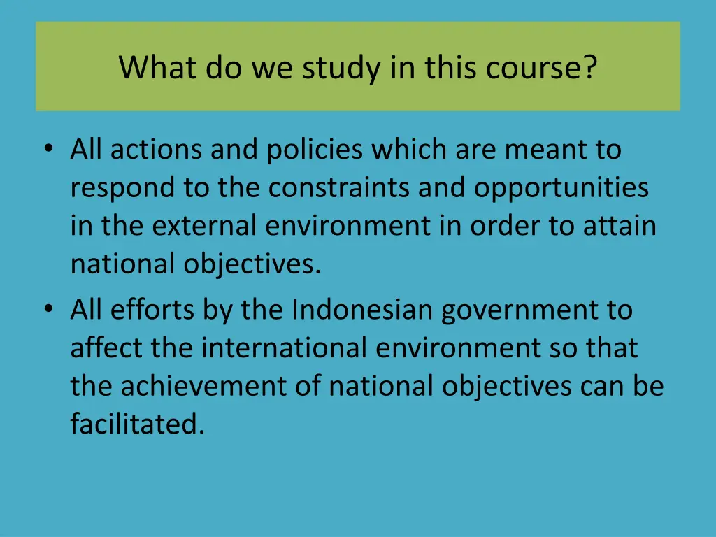 what do we study in this course