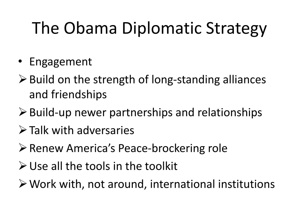 the obama diplomatic strategy