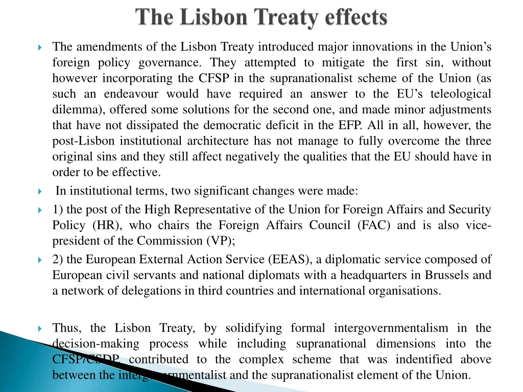 the amendments of the lisbon treaty introduced