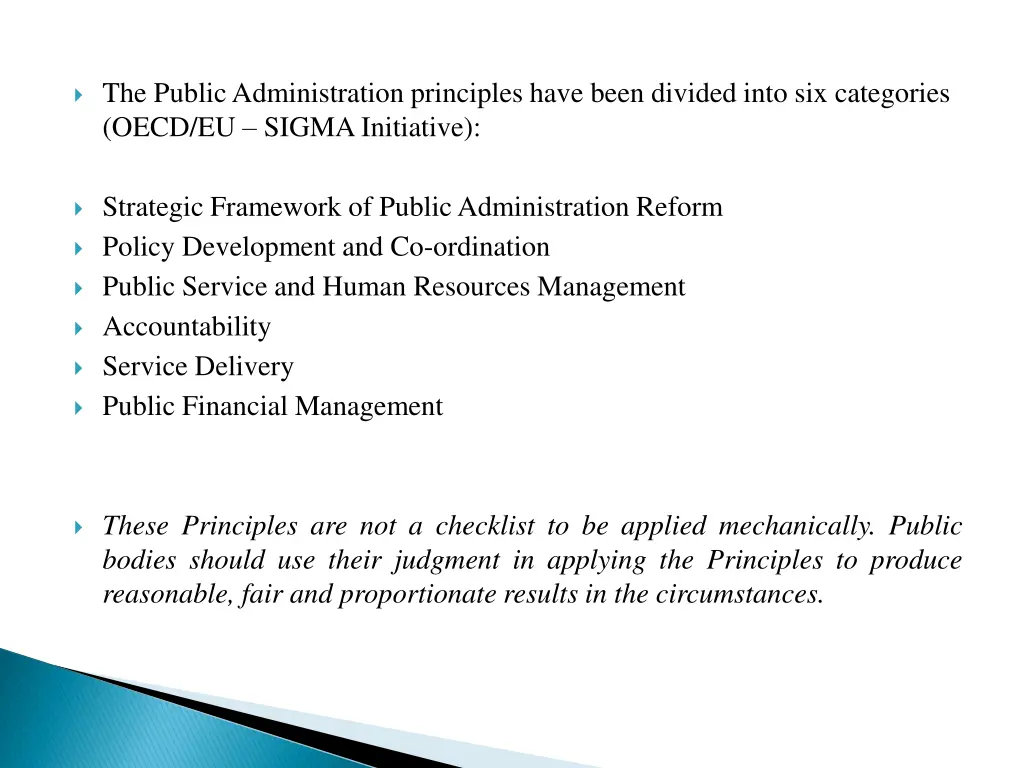 the public administration principles have been