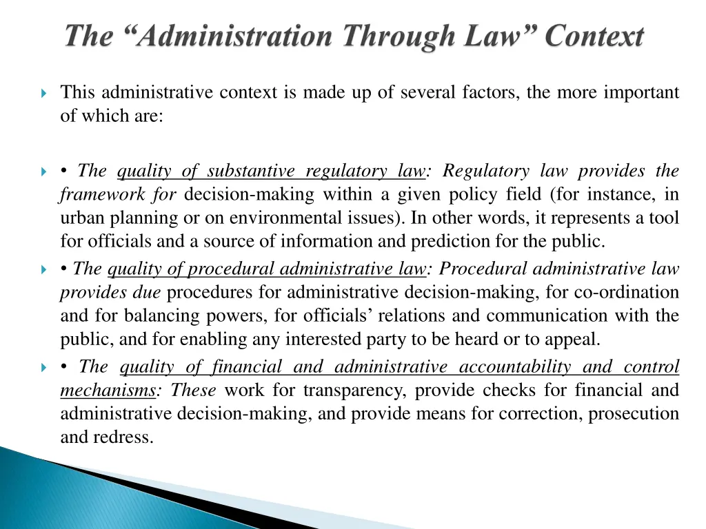 this administrative context is made up of several