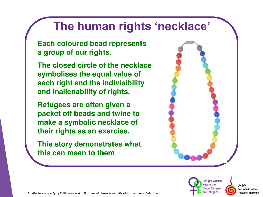 the human rights necklace