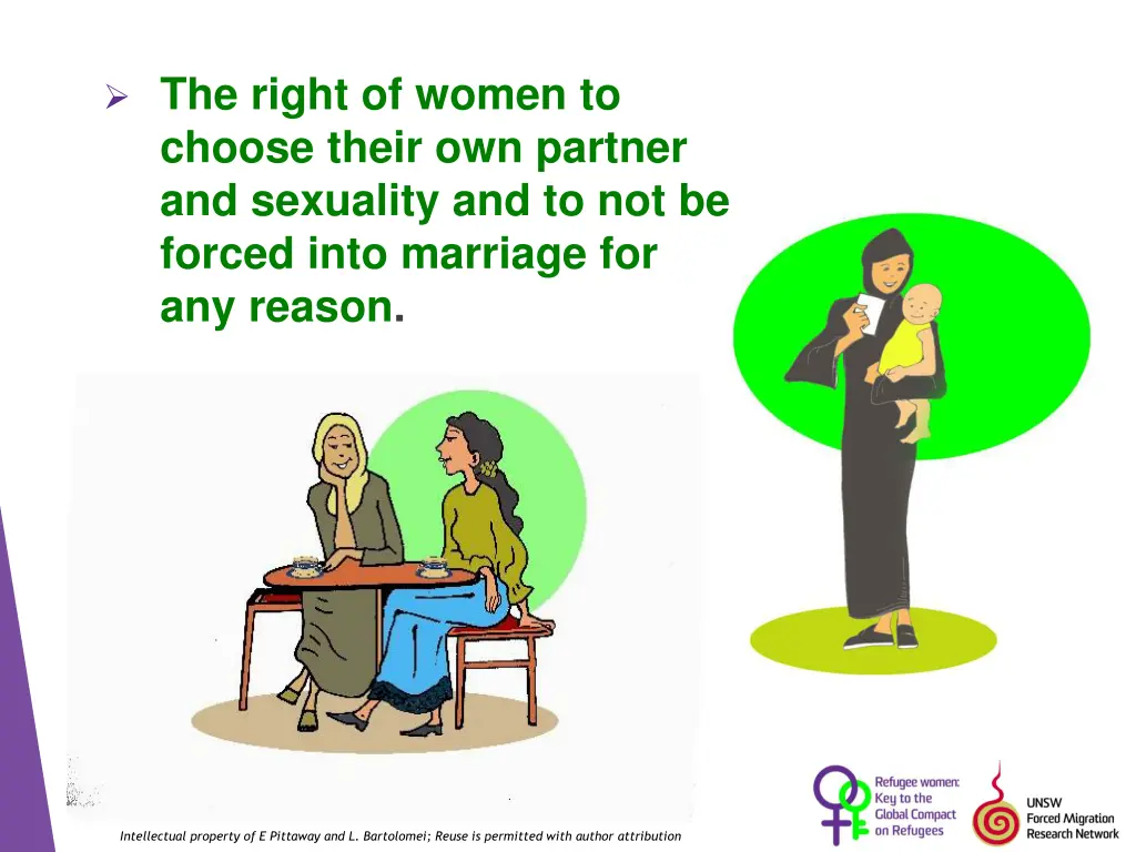 the right of women to choose their own partner