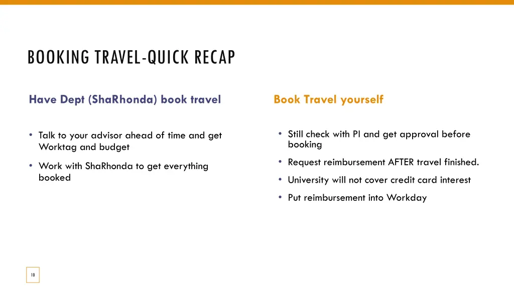 booking travel quick recap