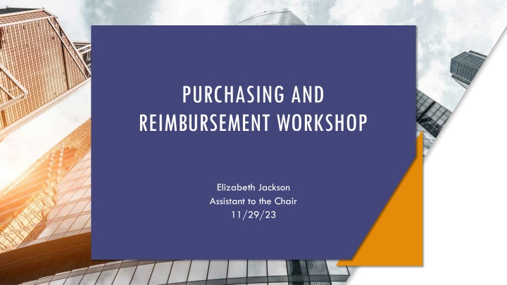 purchasing and reimbursement workshop