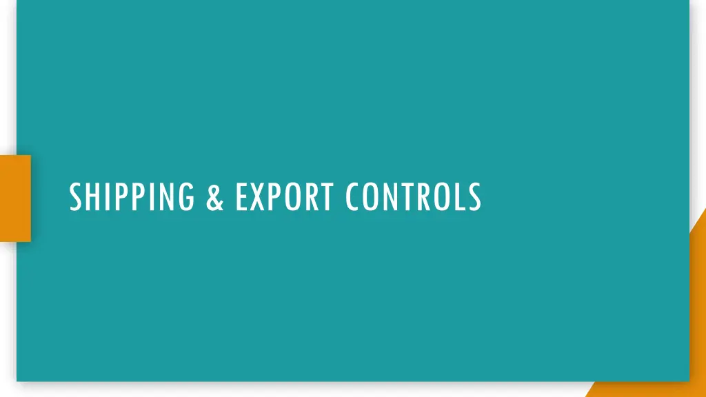 shipping export controls