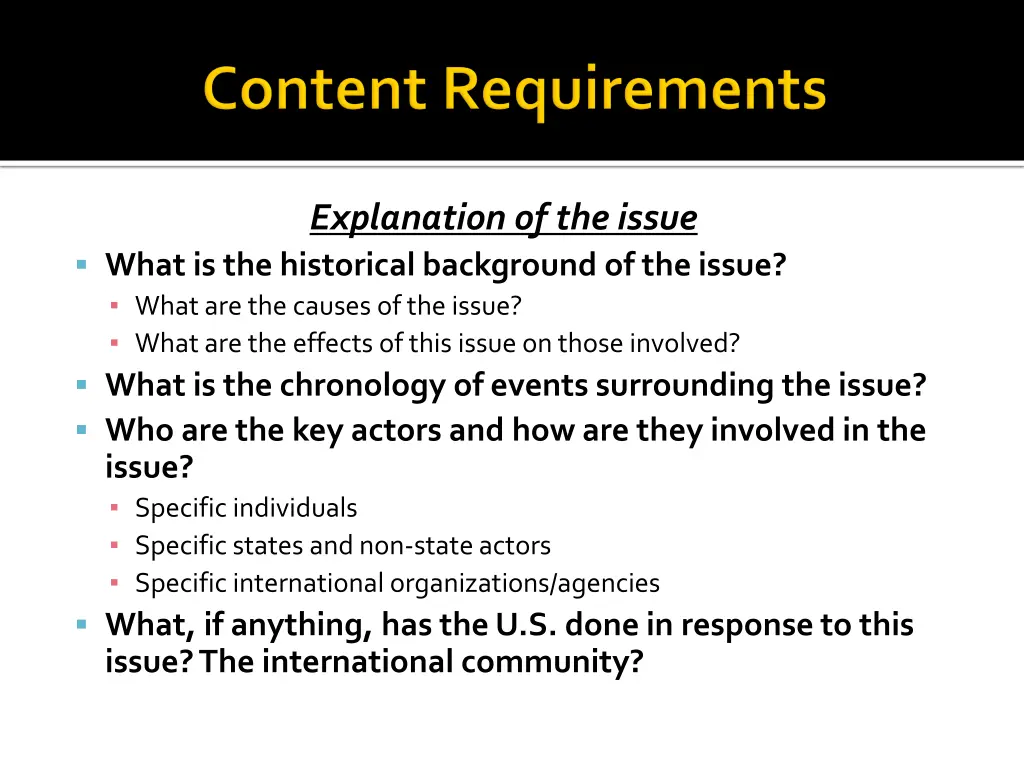 explanation of the issue