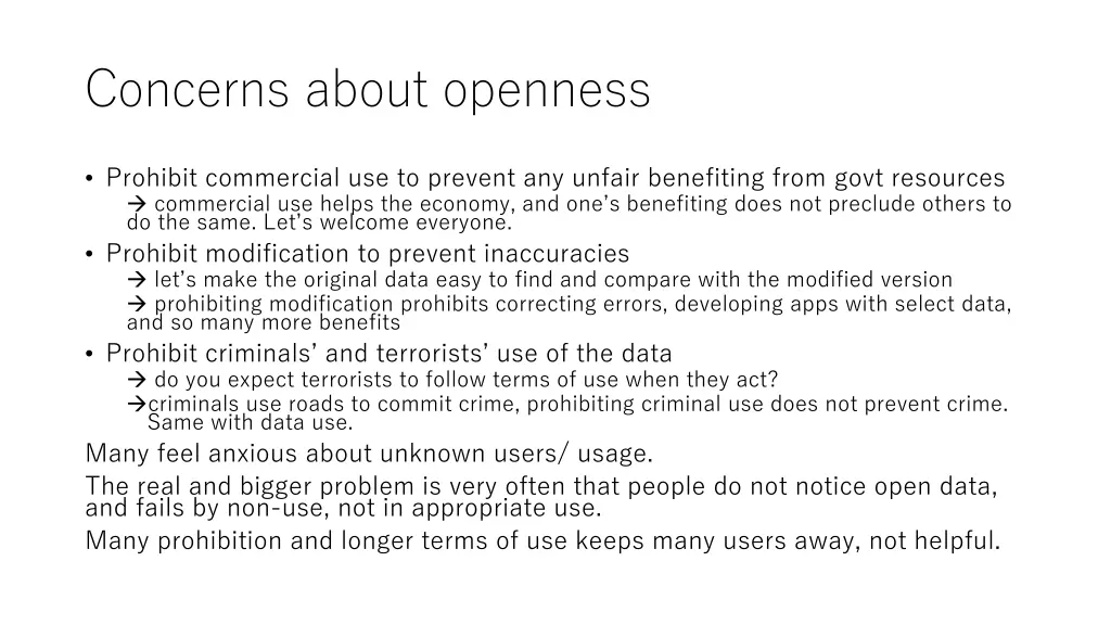 concerns about openness