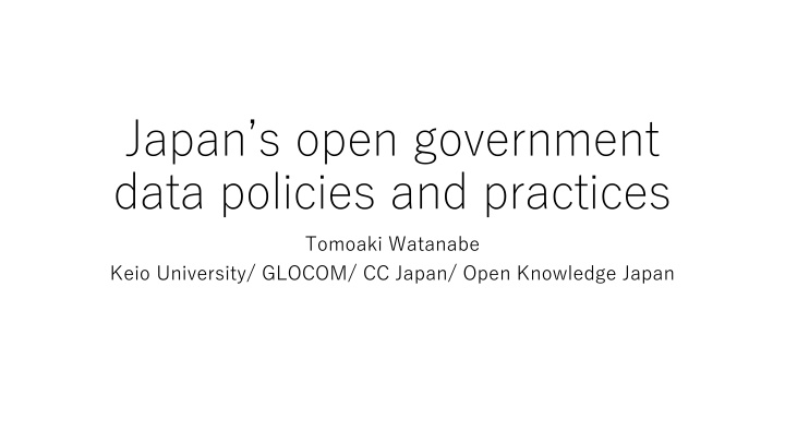 japan s open government data policies