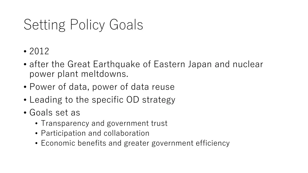 setting policy goals
