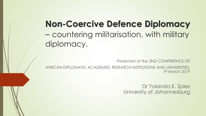 non coercive defence diplomacy countering