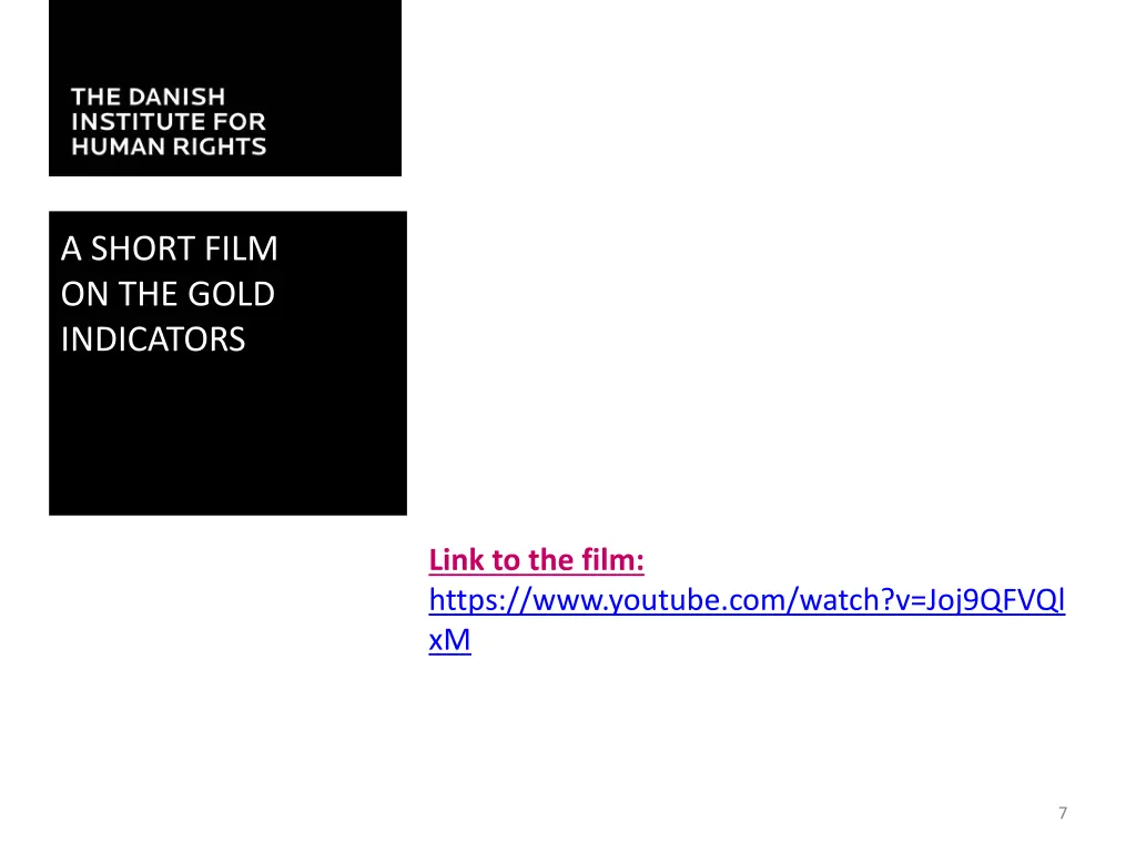 a short film on the gold indicators