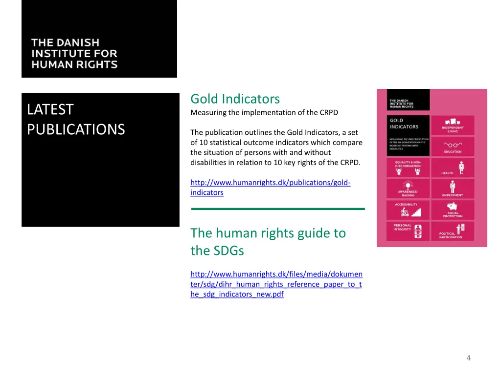 gold indicators measuring the implementation