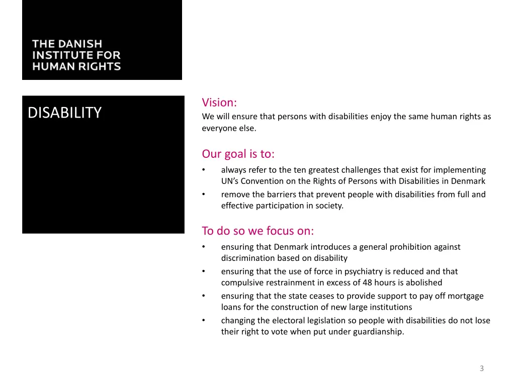 vision we will ensure that persons with