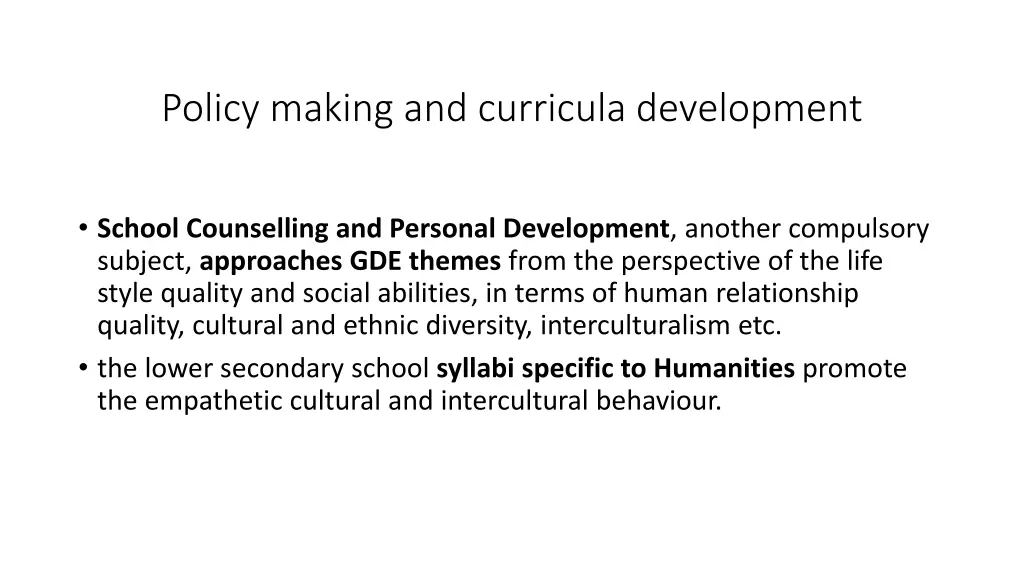 policy making and curricula development 1