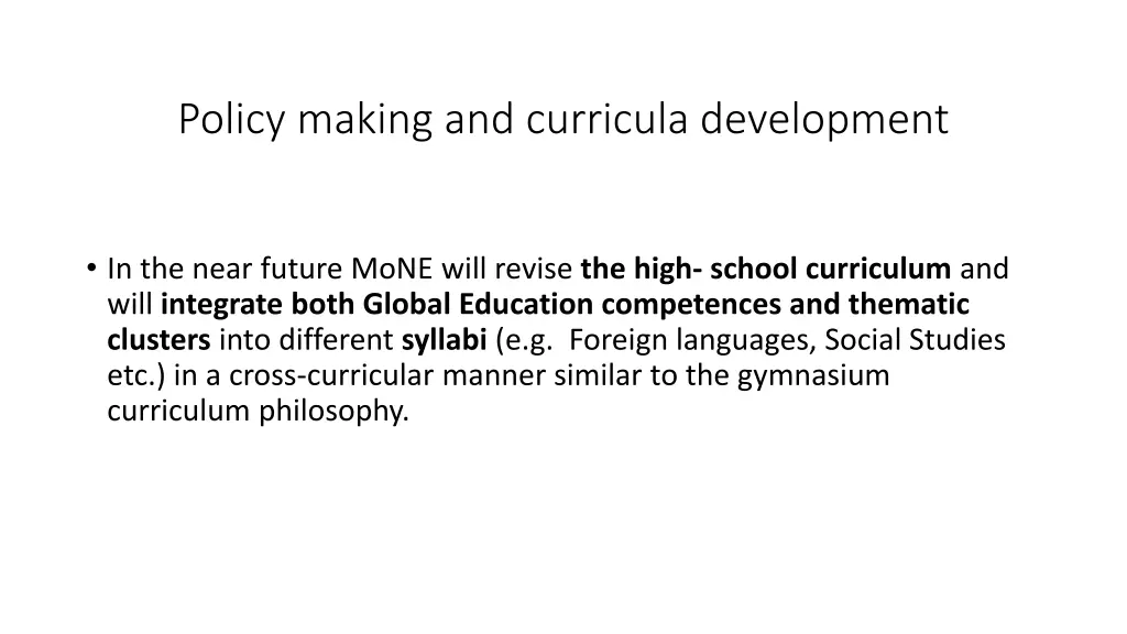 policy making and curricula development 2