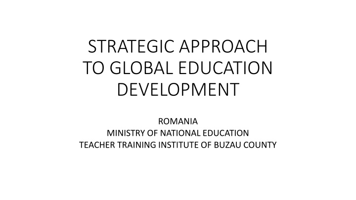 strategic approach to global education development