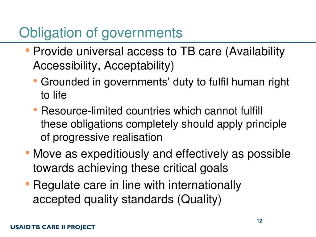 obligation of governments provide universal