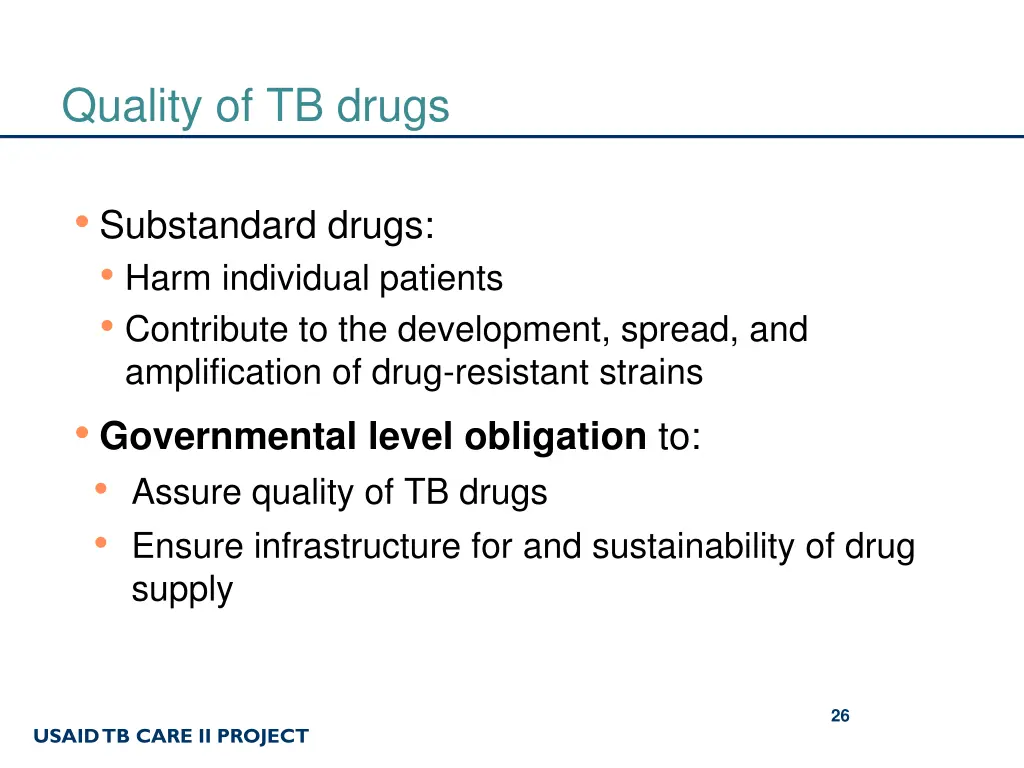 quality of tb drugs
