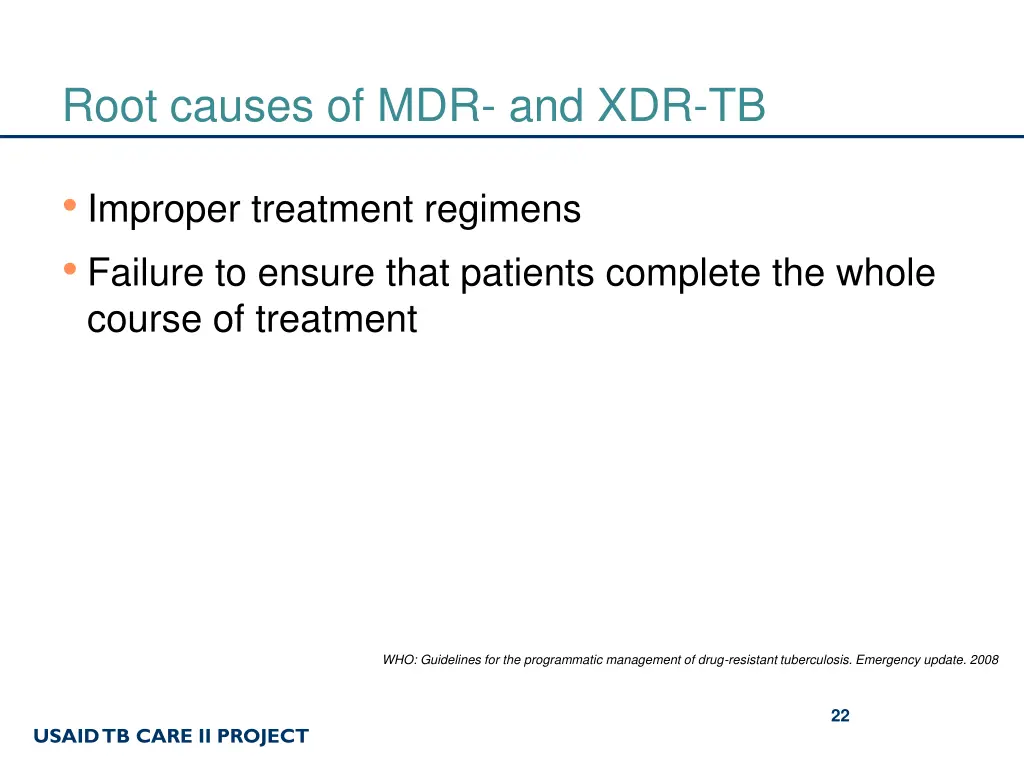 root causes of mdr and xdr tb