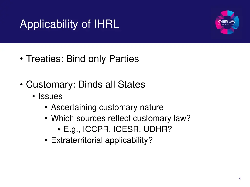 applicability of ihrl