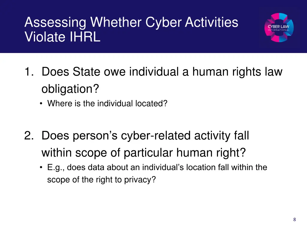 assessing whether cyber activities violate ihrl