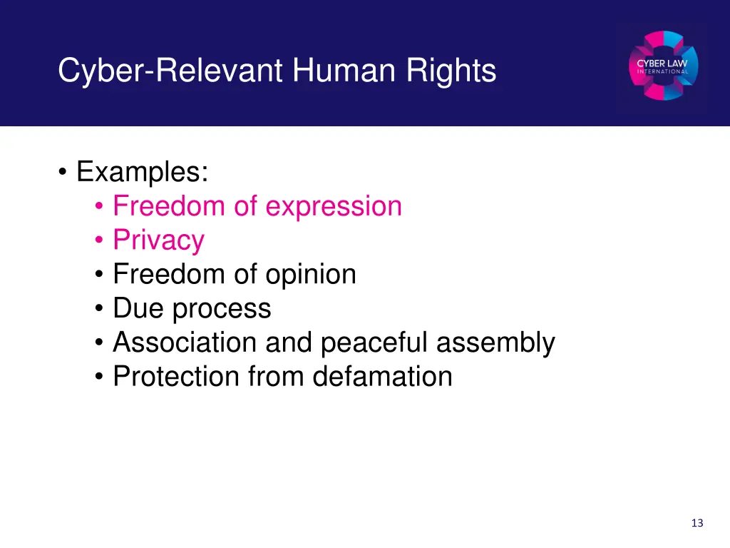cyber relevant human rights