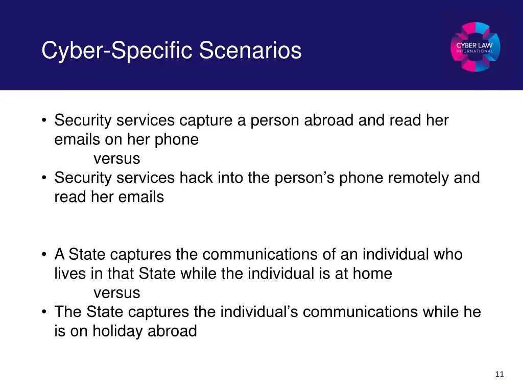 cyber specific scenarios