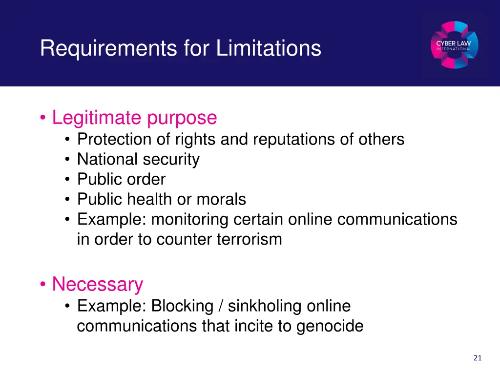 requirements for limitations