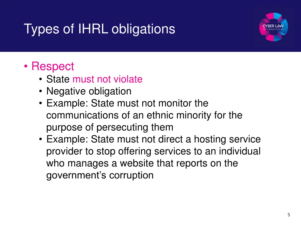 types of ihrl obligations