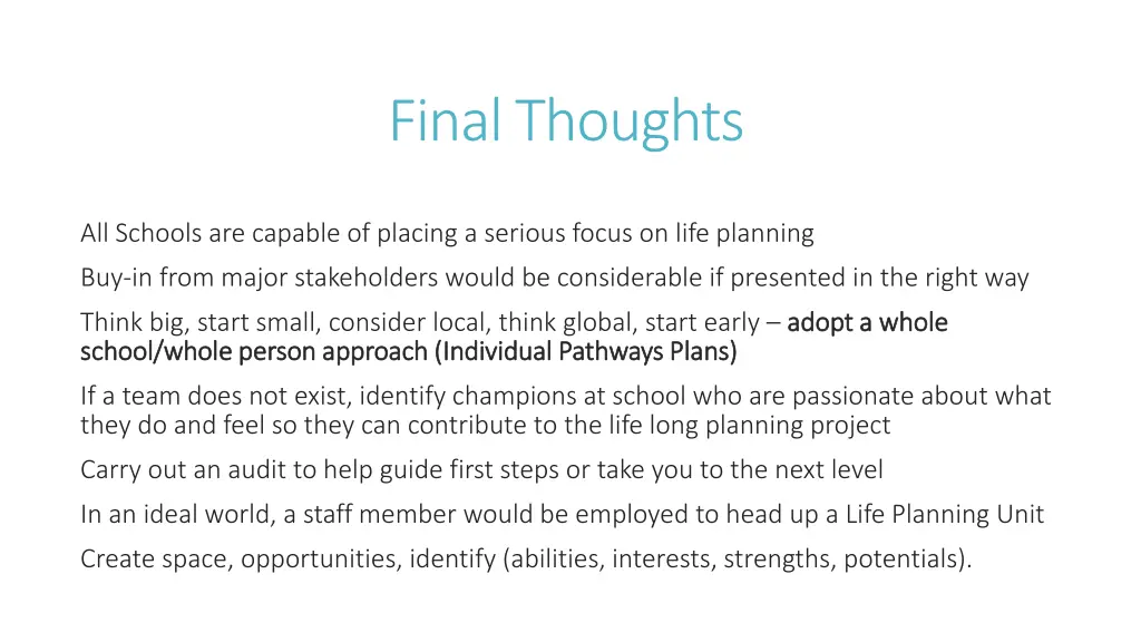 final thoughts