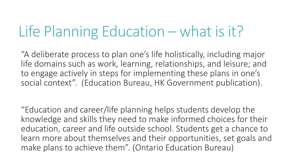 life planning education what is it 2