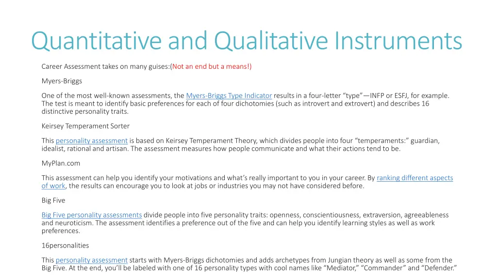 quantitative and qualitative instruments