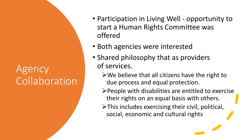 participation in living well opportunity to start