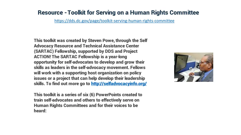 resource toolkit for serving on a human rights