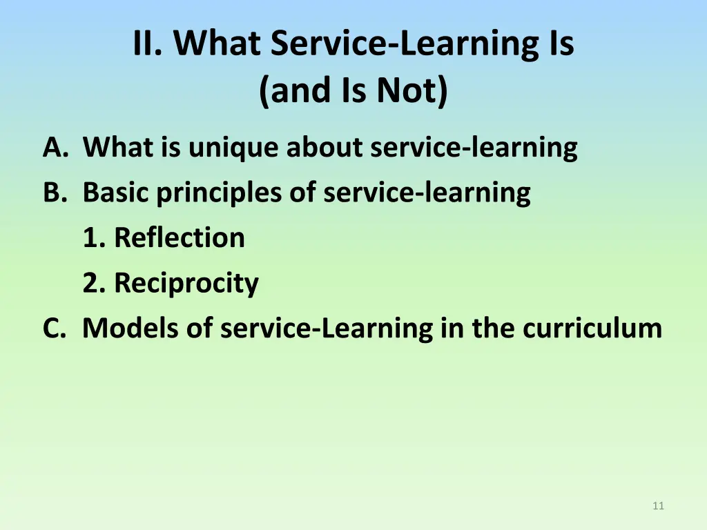 ii what service learning is and is not
