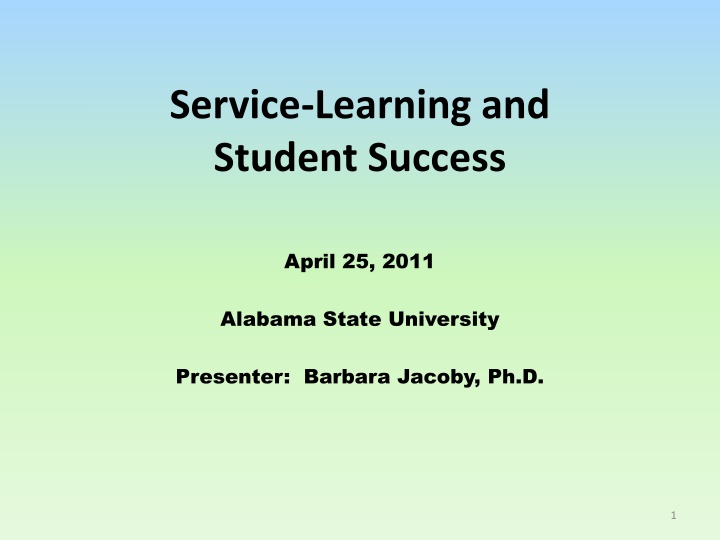 service learning and student success