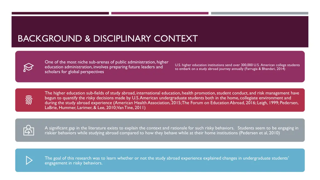 background disciplinary context
