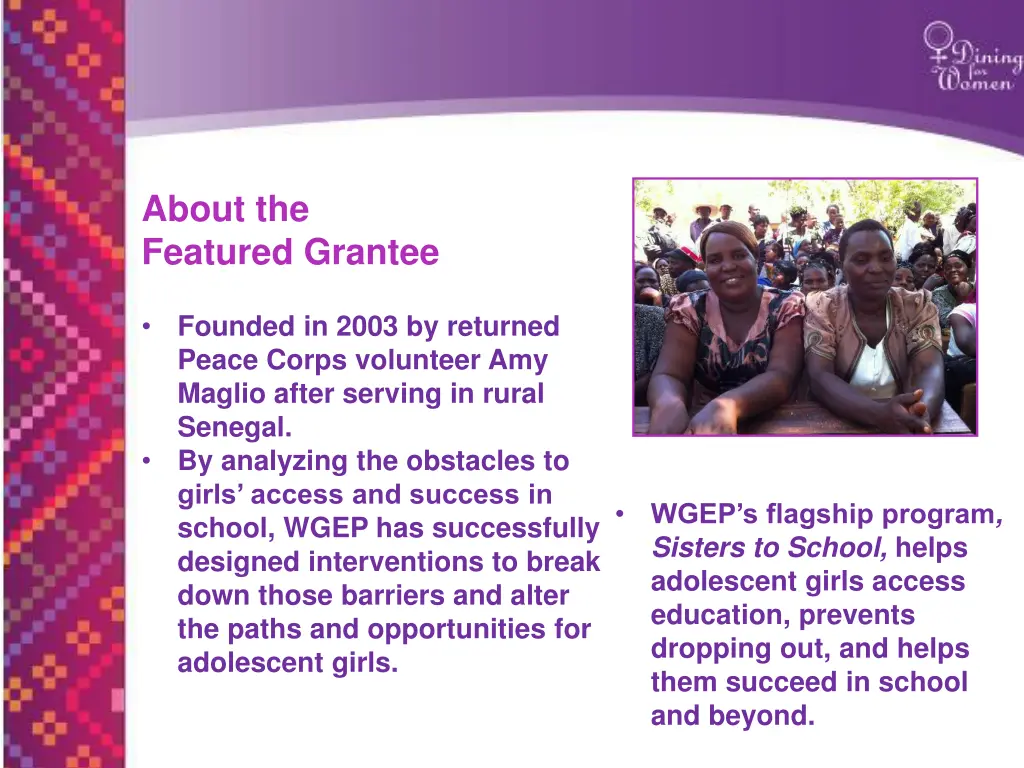about the featured grantee