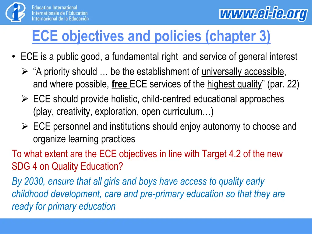 ece objectives and policies chapter 3