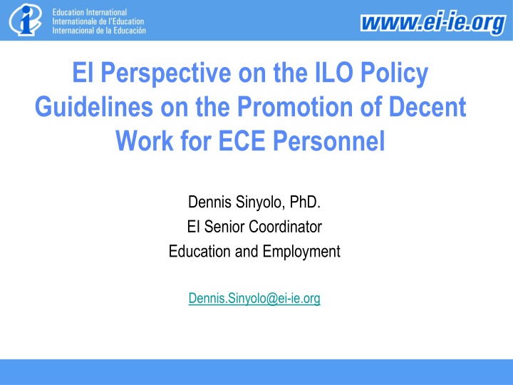 ei perspective on the ilo policy guidelines