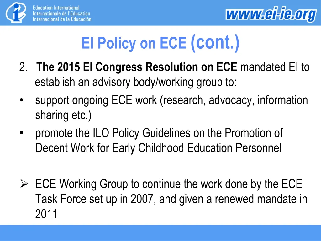 ei policy on ece cont