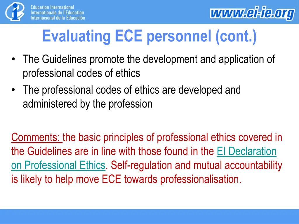evaluating ece personnel cont