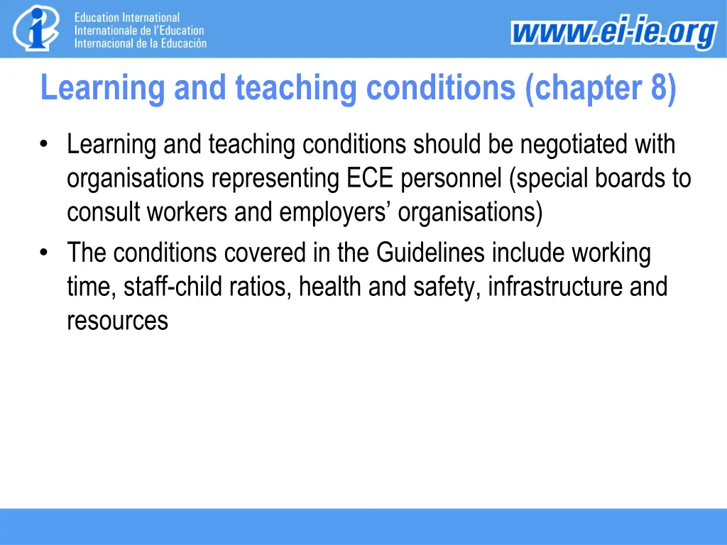 learning and teaching conditions chapter 8
