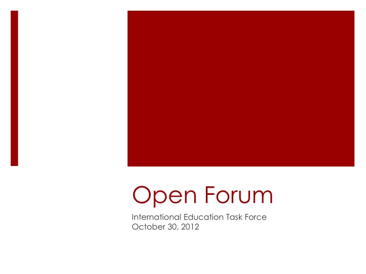 open forum international education task force