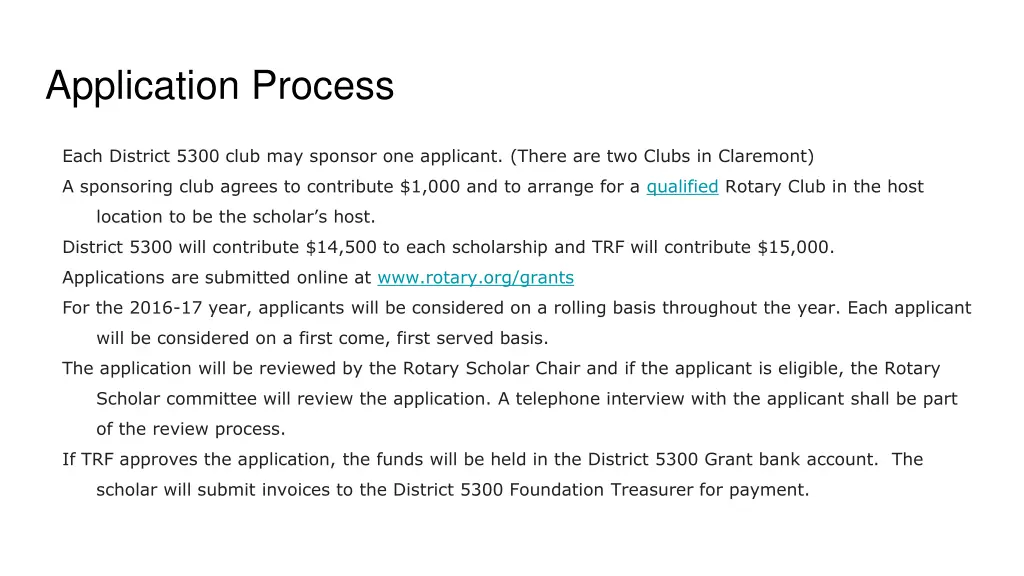 application process