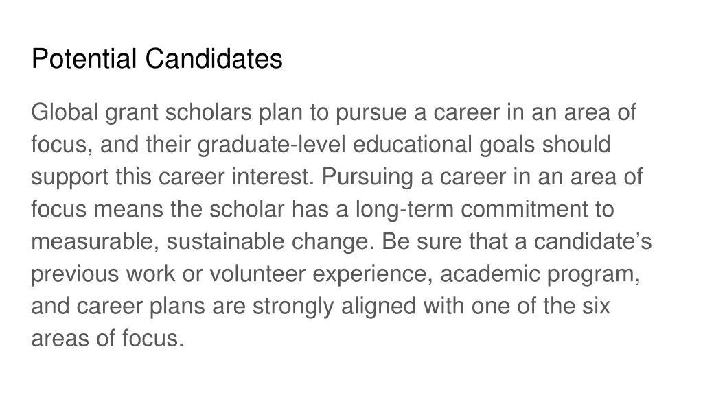 potential candidates