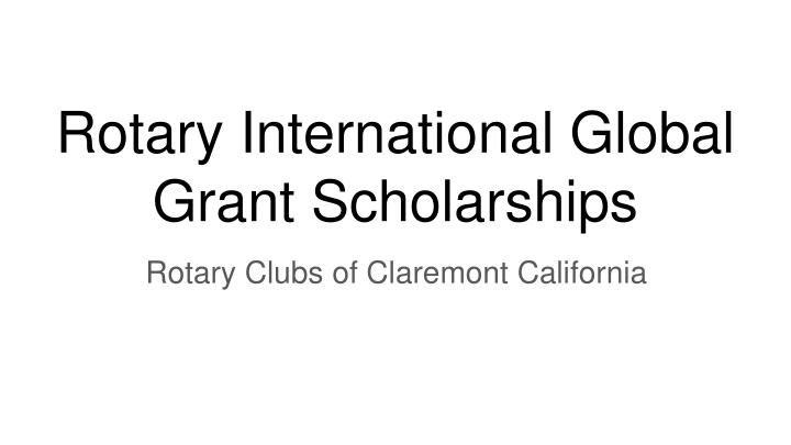 rotary international global grant scholarships